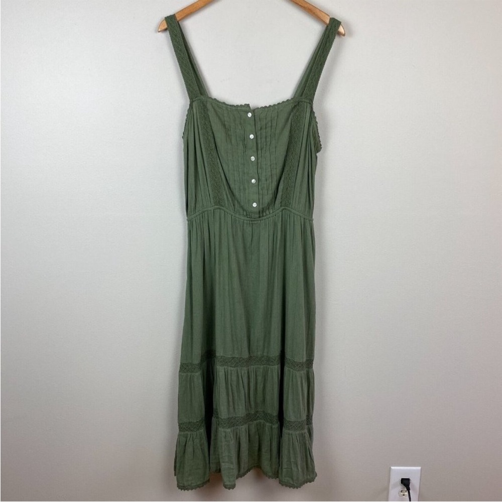 Aerie Crochet Green Midi Dress